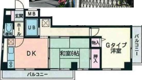 グリーンヒル不動前(2DK/3階)の間取り写真