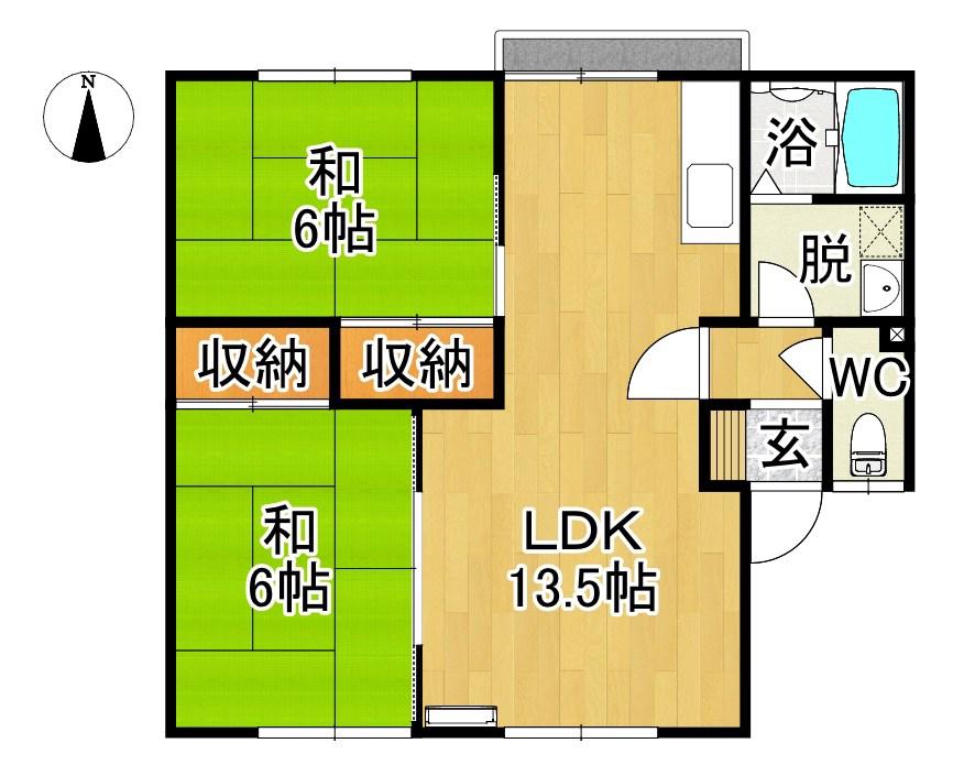 パレーシャルスギ(2LDK/2階)の間取り写真