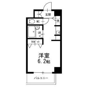 プロクシィスクエア藤見ヶ丘(ワンルーム/6階)の間取り写真