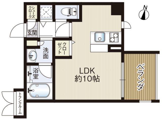 THE GARDEN SUITE(ワンルーム/5階)の間取り写真