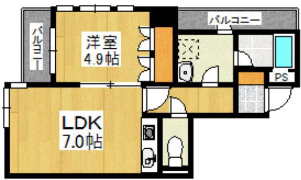 NO59TWINS(1LDK/2階)の間取り写真