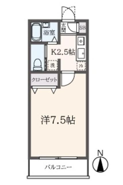 フィールドエッジ大山(ワンルーム/1階)の間取り写真