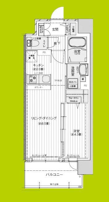 サザンネスト住ノ江駅前(1LDK/4階)の間取り写真