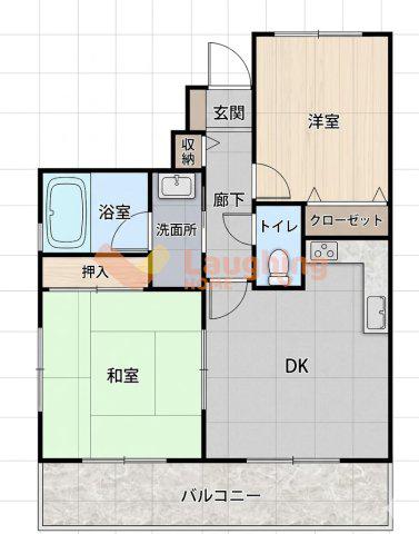 ライオンズマンションMAXIM櫛原(2DK/5階)の間取り写真