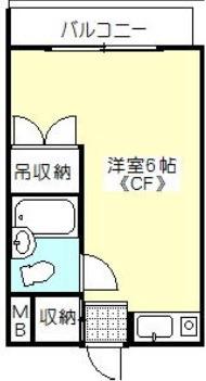 ルームワンマンションW(ワンルーム/1階)の間取り写真