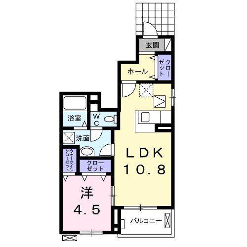 モデッサ 井上(1LDK/1階)の間取り写真