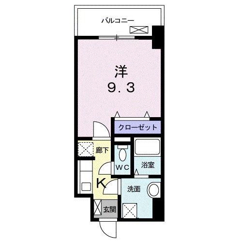 ザックス静岡駅前(1K/6階)の間取り写真