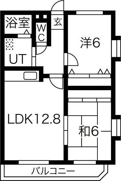 サンブルーム(2LDK/2階)の間取り写真