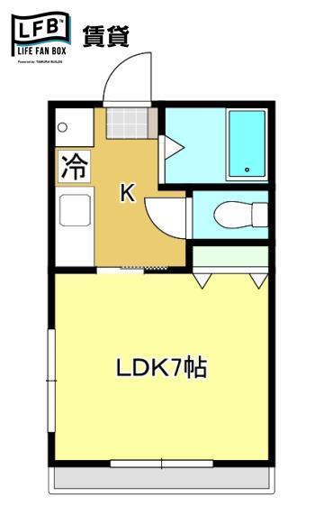 レーベンハイツII(1K/2階)の間取り写真