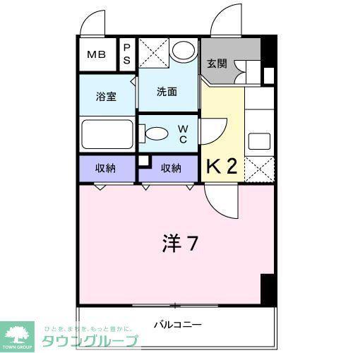 グラン レーヴII(1K/4階)の間取り写真