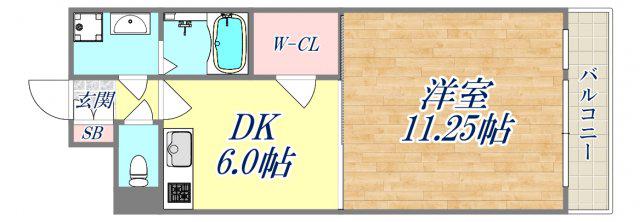 グレース門戸荘Ⅱ(1DK/2階)の間取り写真