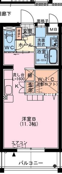 ラファエラ(ワンルーム/1階)の間取り写真