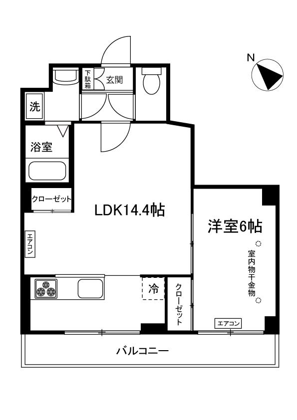 レヴール(1LDK/3階)の間取り写真