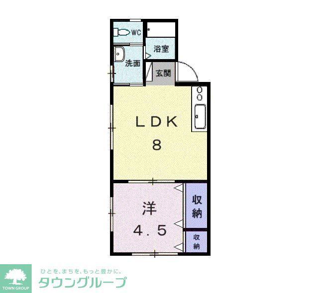 サンレイク1番館(1LDK/1階)の間取り写真