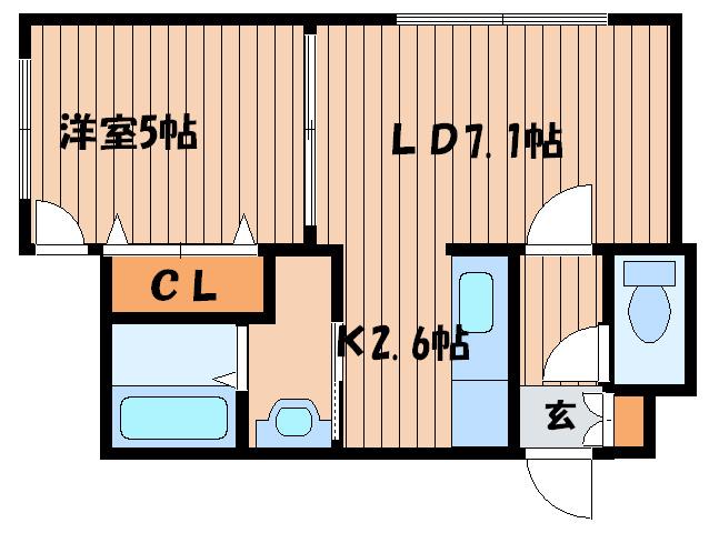 タカライーストプレイス(1LDK/3階)の間取り写真