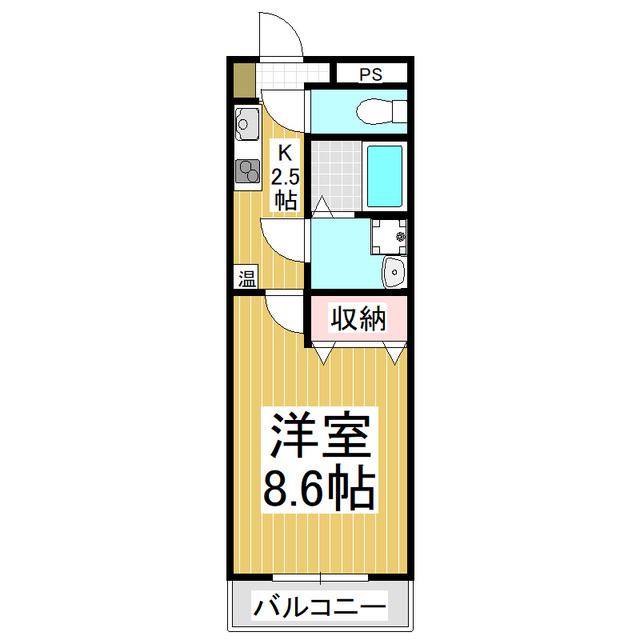 サンパレスⅡ(1K/3階)の間取り写真