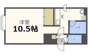 エタニティー菊水(1K/4階)の間取り写真