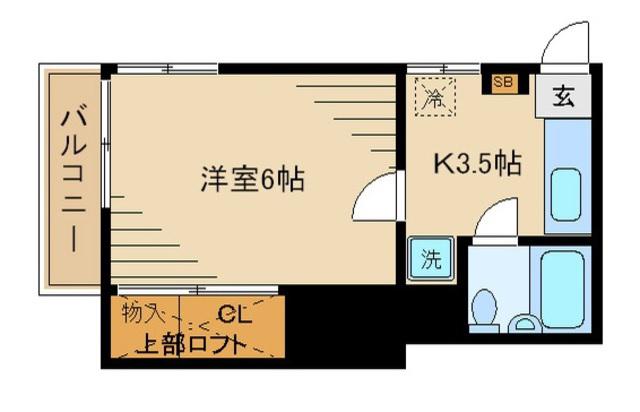 古川荘(ワンルーム/2階)の間取り写真