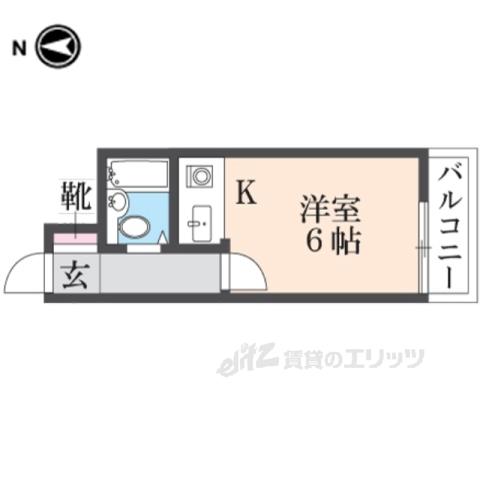 リバーサイド大和小泉(ワンルーム/5階)の間取り写真