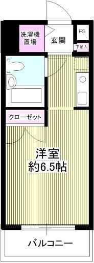 メゾン市川(ワンルーム/2階)の間取り写真