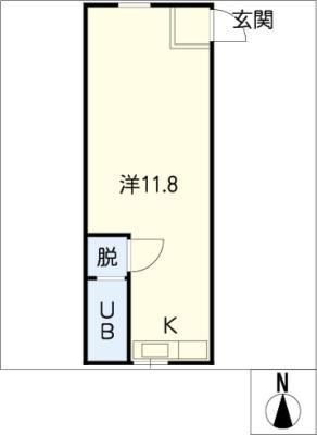 オアシスY(ワンルーム/1階)の間取り写真