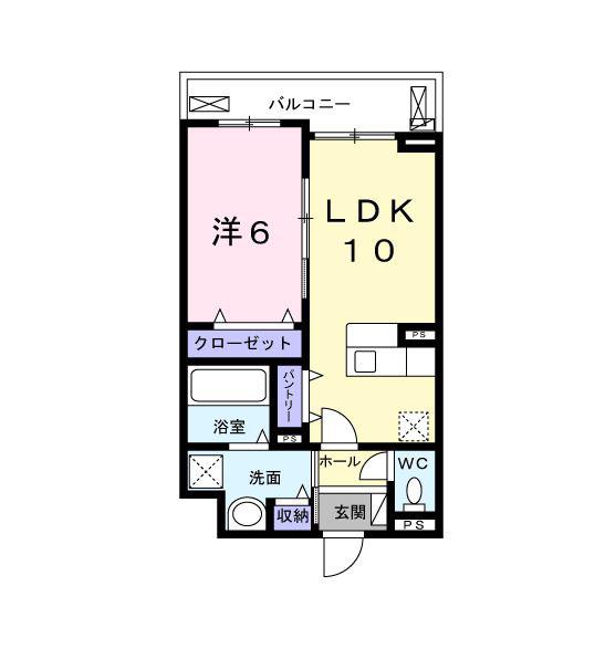 フロレゾン(1LDK/2階)の間取り写真