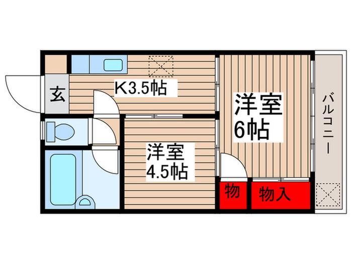 石川コーポ(2K/1階)の間取り写真