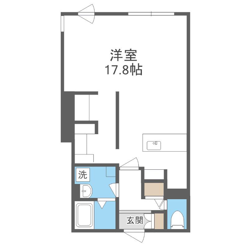 ピオネロ月寒(1LDK/2階)の間取り写真