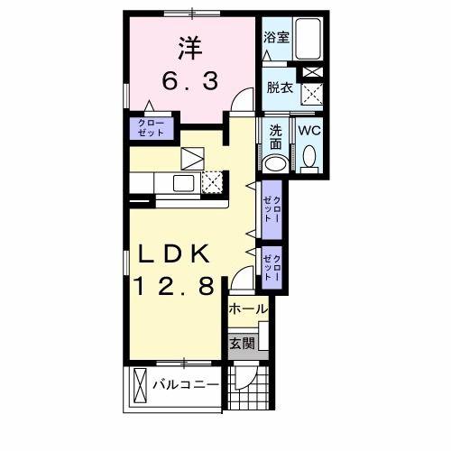 パルティール(1LDK/1階)の間取り写真