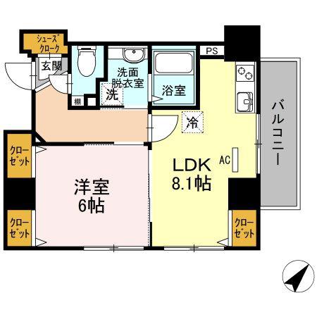 BERTESOYAKHK(1LDK/4階)の間取り写真