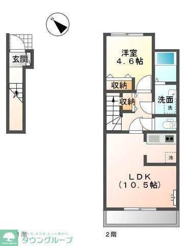 サンセットみずき(1LDK/2階)の間取り写真