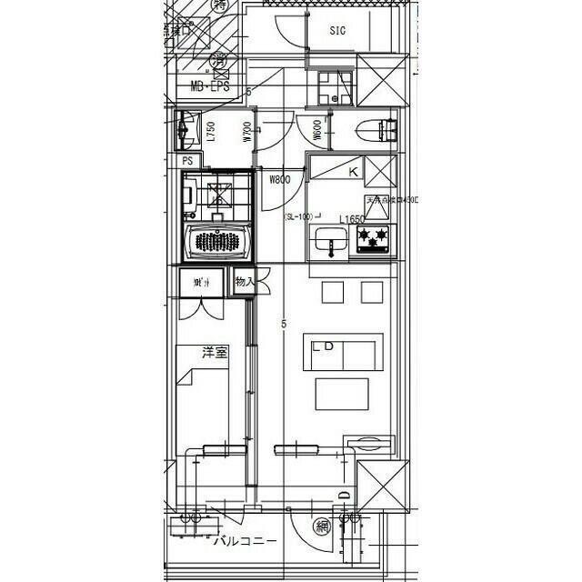 ラ ドゥセール東神田(1LDK/4階)の間取り写真