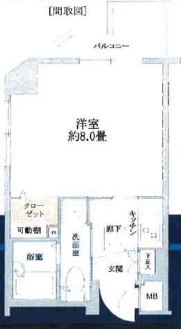 フェニックス武蔵関参番館(1K/5階)の間取り写真