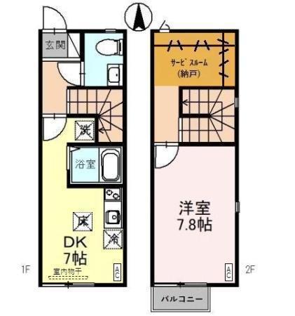 アートヒルズC(1SDK/1階)の間取り写真