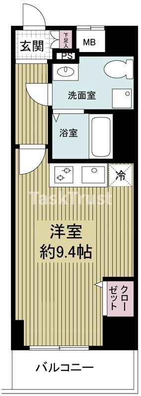 ドゥーエ玉造(ワンルーム/8階)の間取り写真