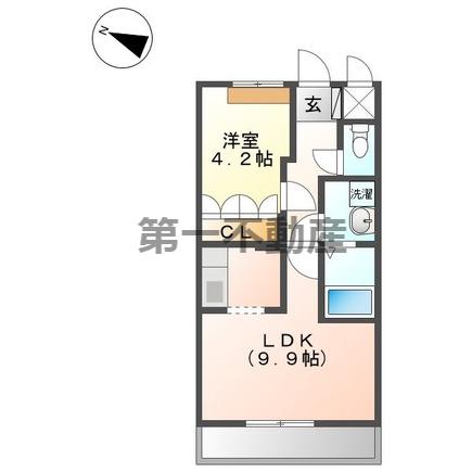 アシューレ(1LDK/1階)の間取り写真