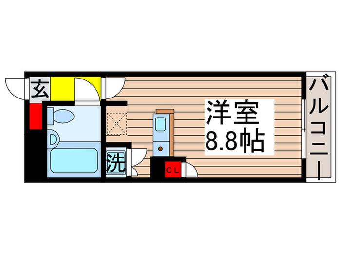 ローズマンションA32番館(ワンルーム/2階)の間取り写真