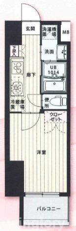 NO.103 ST.DOWN TOWN HAKATA(1K/7階)の間取り写真