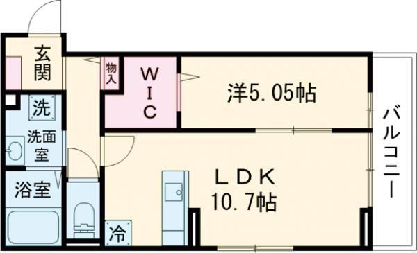 ローリエ(1LDK/3階)の間取り写真