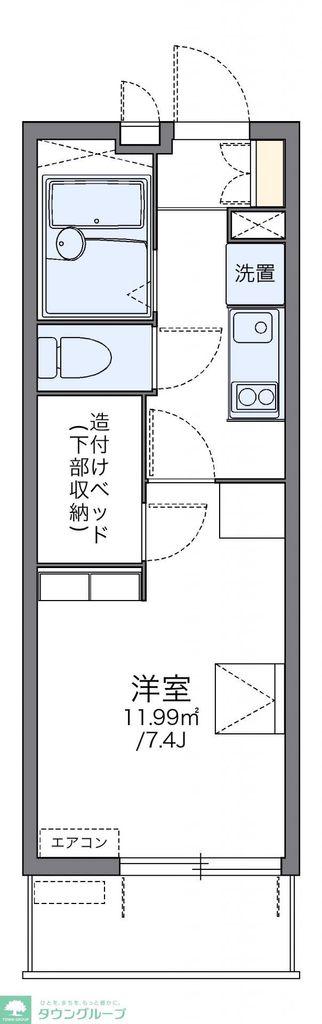 レオパレス荒子川公園(1K/2階)の間取り写真
