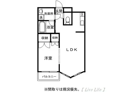 ジョイス(1LDK/3階)の間取り写真