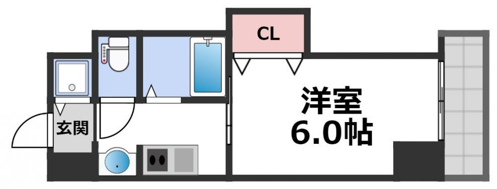 CITY SPIRE布施(1K/8階)の間取り写真