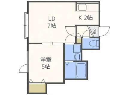 キャニオンリバーIII(1LDK/2階)の間取り写真