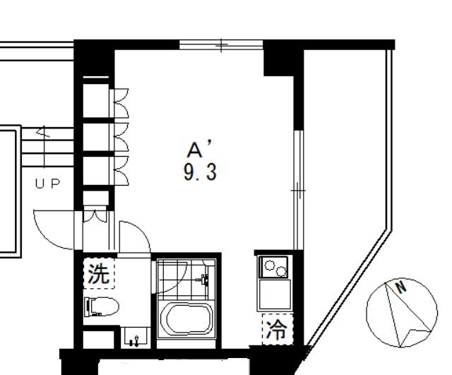 ABELIA(1K/2階)の間取り写真