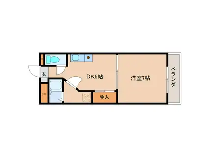 ルミエール(1DK/1階)の間取り写真