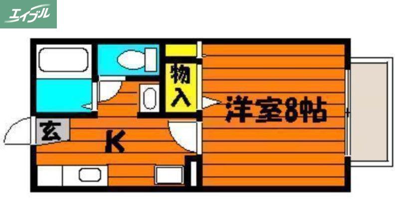 メゾンたちばなC棟(1K/1階)の間取り写真