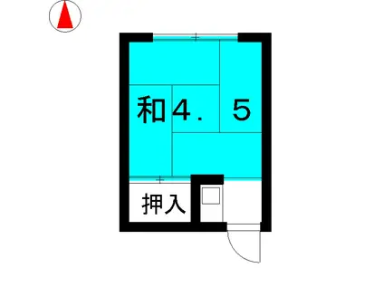 藤美荘(ワンルーム/1階)の間取り写真