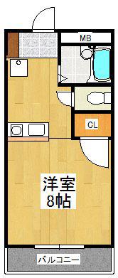 レジデンスT(1K/3階)の間取り写真