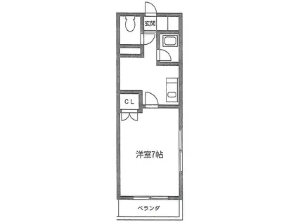 アロー湘南(1K/2階)の間取り写真