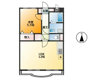 セルリア大橋(1LDK/4階)の間取り写真
